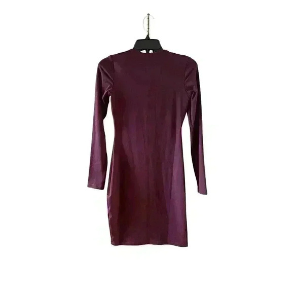 NWT Susana Monoco Port Burgundy Keyhole Choker Cutout Neckline XS Dress - Picture 6 of 10